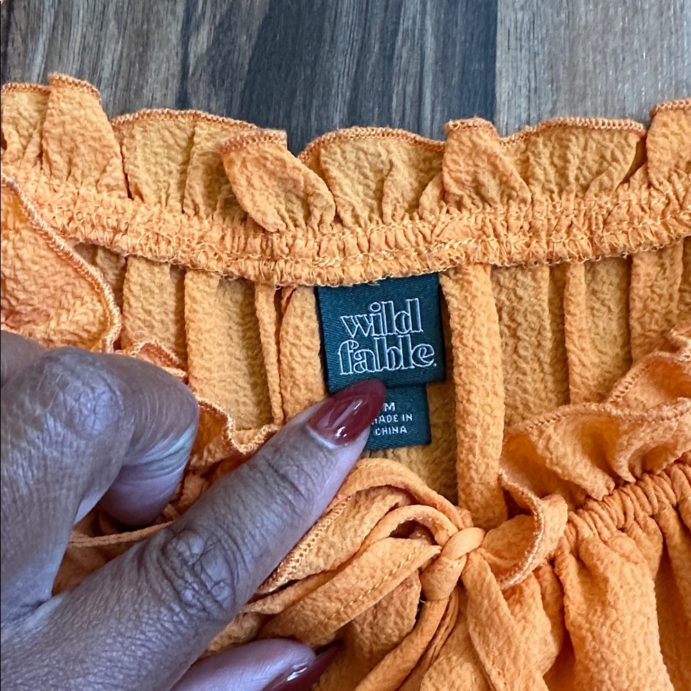 Orange Ruffled Women's Top - Picture 4 of 4